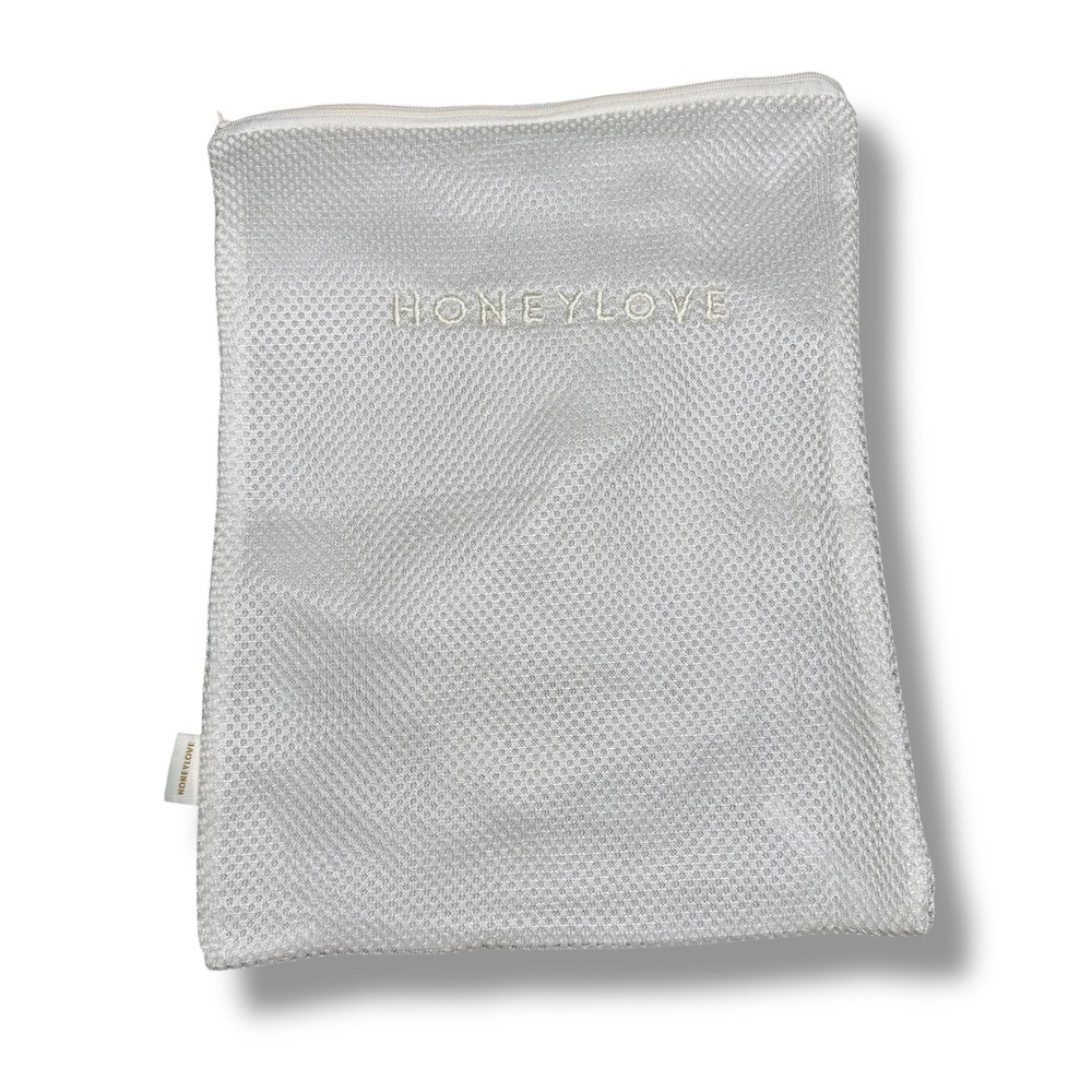 HONEYLOVE‎ White Mesh Laundry Bag Zipper Pouch Travel Organizer Wash Bag